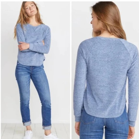 Marine Layer Relaxed Fit Somers Sweatshirt Blue Denim Nep Medium - Picture 2 of 7